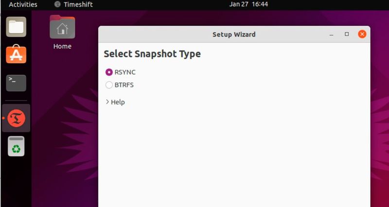 Definieren des Snapshot-Typs in Timeshift. Hier stehen RSYNC und BTRFS zur Verfügung. (Bild: Joos)