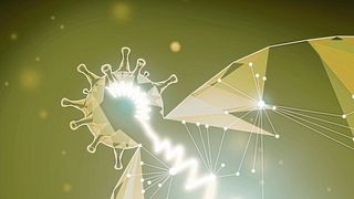 18 Proteine der befallenen Zellen spielen während einer SARS-CoV-2-Infektion eine wichtige Rolle. (Bild: SCIGRAPHIX / S. Westermann)