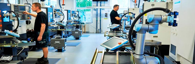 In Deutschland konzentrieren sich Robotikprojekte insbesondere auf Plattformen für Servicerobotik-Lösungen in den verschiedenen Anwendungsbereichen wie Service, Logistik und Fertigung.(Bild:  Universal Robots)
