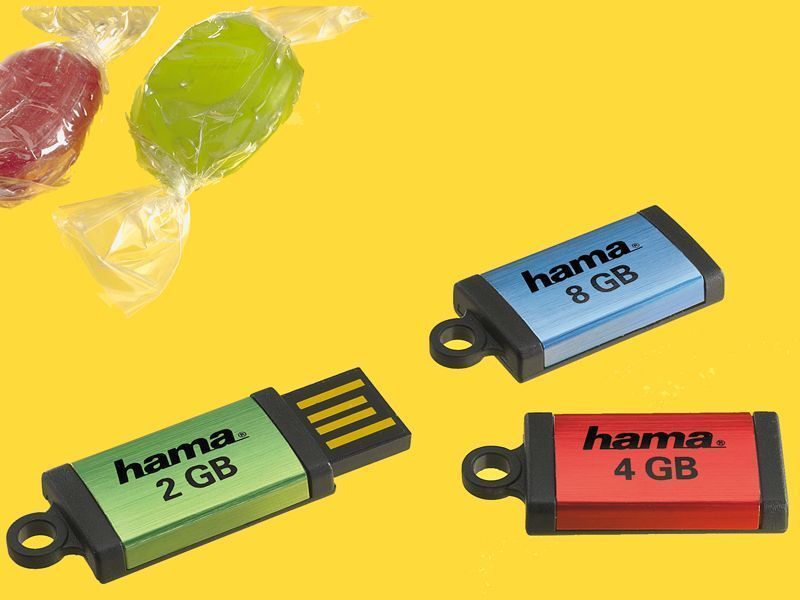 In bunten Bonbon-Farben bietet Hama die drei neuen USB-Sticks der Baureihe Flash Pen Floater Micro an. (Archiv: Vogel Business Media)