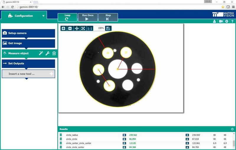 Vermessung von Radien im Measure-Tool (Matrix Vision)
