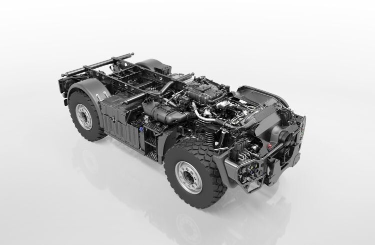 Mercedes-Benz Special Trucks gibt einen ersten Ausblick in die Zukunft des Unimog und präsentiert den künftigen Antriebsstrang in der Abgas¬stufe Euro VI. (Foto: Daimler AG)