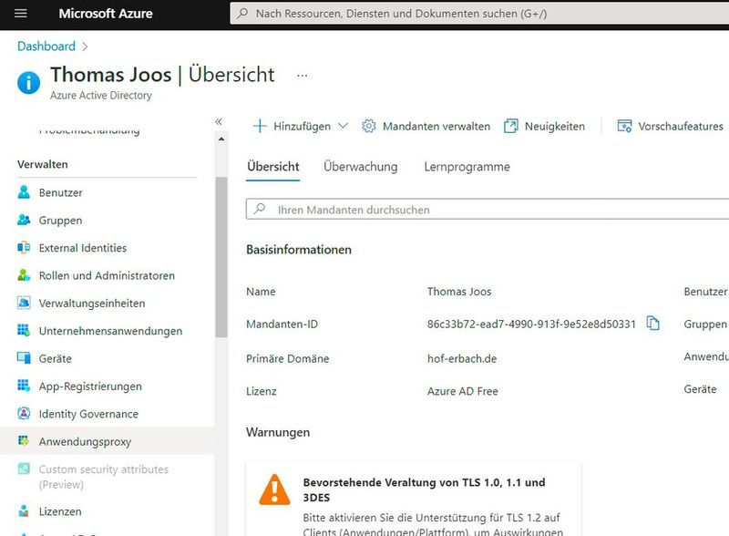 Azure AD Anwendungsproxy ist ein Feature von Azure AD und wird im Azure AD-Portal verwaltet. (Bild: Joos)