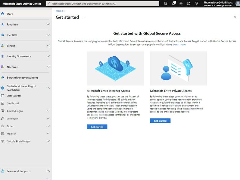 Einrichten von Global Secure Access im Entra Admin Center. (Bild: Joos - Microsoft)