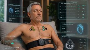 Die neue Version des Sensorsystems basiert auf wiederverwendbaren Pflastern und integriert einen tragbaren Rechner, der die KI-gestützte Auswertung der gesammelten Daten ermöglicht. (Bild: KI-generiert)