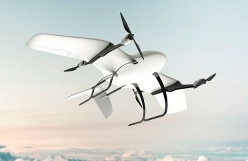 Wingcopter 178 der TU Darmstadt: Die Hybriddrohne eint das vertikale Starten und Landen einer Drohne gepaart mit den größeren Reichweiten eines Flugzeugs (Bild: TU Darmstadt)