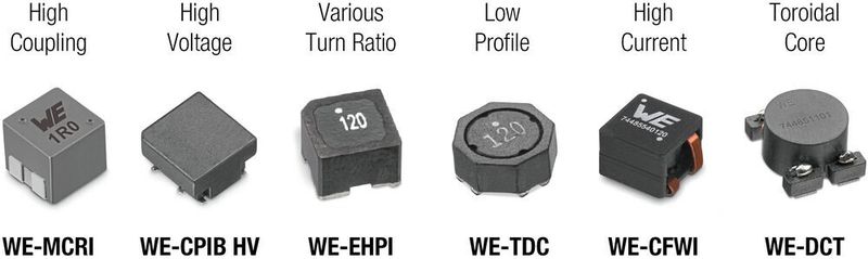 Bild 10: Gekoppelte Induktivitäten mit verschiedenen Bauformen von Würth Elektronik eiSos. (Würth Elektronik eiSos)