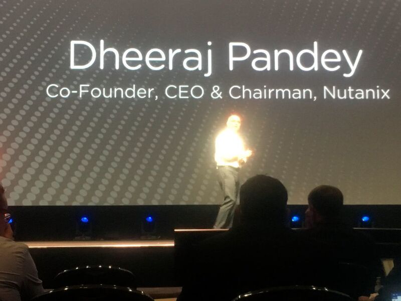 Strahlende Erscheinung: Nutanix-Chef Dheeraj Pandey während seiner Keynote in London.  (Dietmar Müller)