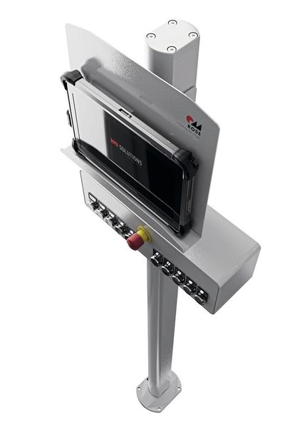 Stand columns as mounts for panel PCs and mobile devices are also part of Rose's product range. (Image: ©Rose Systemtechnik GmbH)