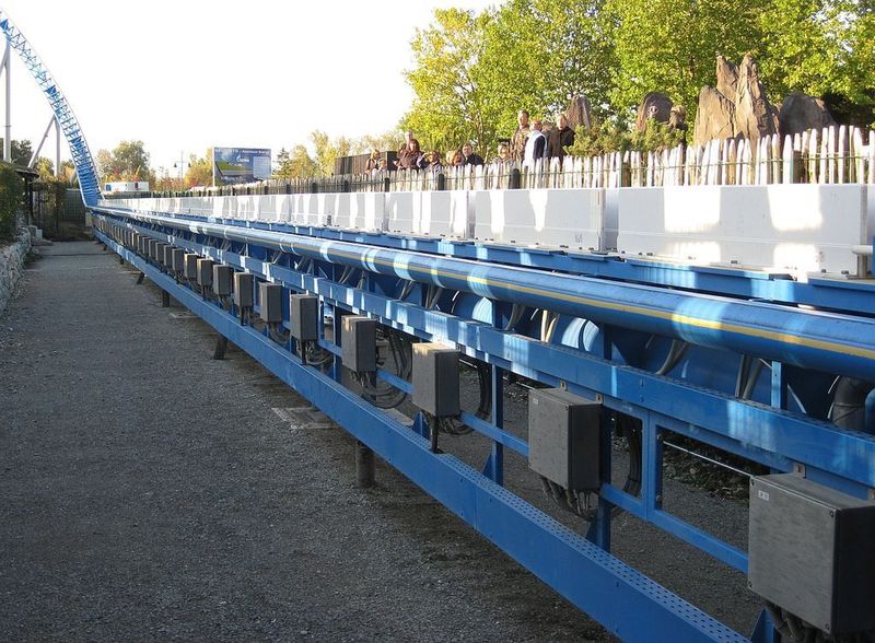 Abschussbereich des Megacoasters mit den hier sichtbaren Statoren. Bild: Mack Rides (Archiv: Vogel Business Media)