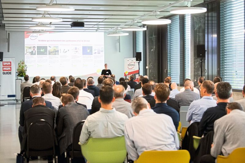 Joëlle Tosetti de l'ARCM présentait les derniers projets de l'Innovation Booster Microtech. (Source : Thomas Entzeroth)