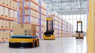 Um die Sicherheit von fahrerlosen Transportfahrzeugen (FTF) zu garantieren, kommen bei vielen dieser Logistikhelfer elektromagnetische Bremsen von Kendrion zum Einsatz. (istockphoto/Vanit Janthra)