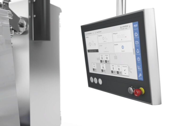 Die intuitiv benutzbare Multi-Touch Benutzeroberfläche HMI 3 ist hochauflösend und entspricht der Bedienlogik heutiger mobiler Devices. Sie lässt sich individuell auf den jeweiligen Bediener einstellen.  (Multivac)