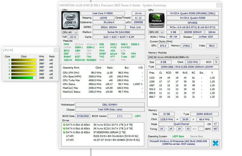 Anzeigen der wichtigsten Informationen zu einem PC, auch zu den Datenträgern. (Joos/HWINFO)