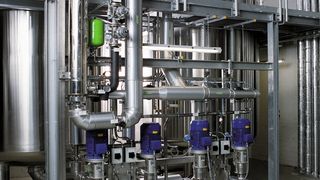 Contra-Pumpen der Grundfos-Marke Hilge in einer CIP-Anlage (Bild: Hilge)