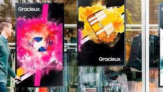 Digitale Präsentation wird nun auch in Schaufenstern genutzt. (Samsung)