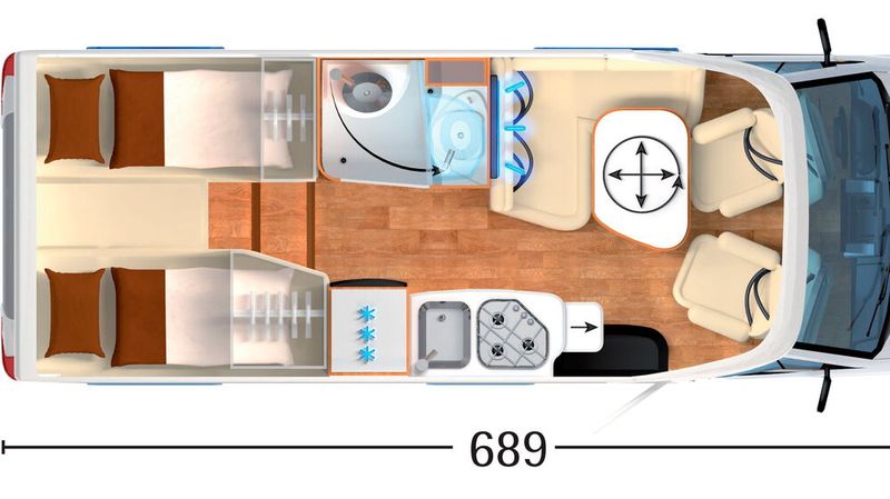 Großzügiger dimensioniert ist der Innenraum des ML-T 570. (Bild: Erwin-Hymer-Gruppe)
