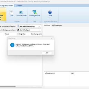Nachdem DiskDigger Dateien gefunden hat, können diese im Programm wiederhergestellt werden.(Bild:  Joos (Screenshot))