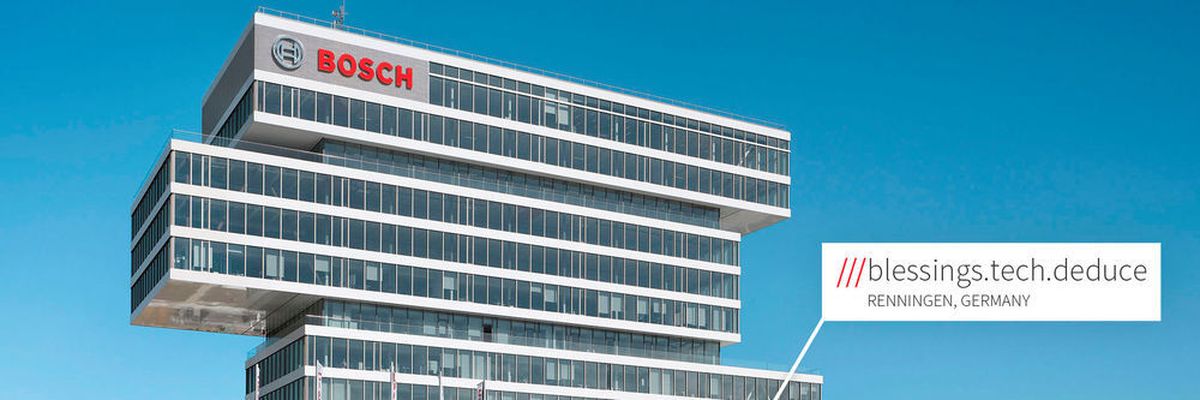 Boschs hedquarter in Renningen, Germany - w3w adress ///blessings.tech.deduce