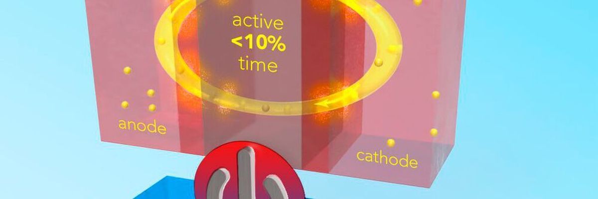 Illustration of a new lithium-ion battery that is both safe and high performance.