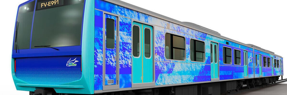 Rendering of the exterior view of the new hydrogen railway.