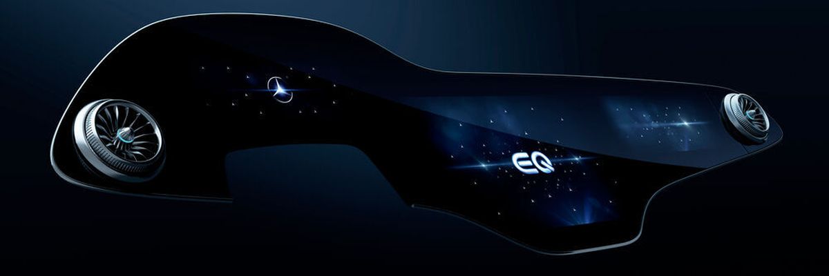 EQS with unique MBUX Hyperscreen: the big in-car cinema. An assistant for the driver and front passenger who is constantly learning, thanks to artificial intelligence.