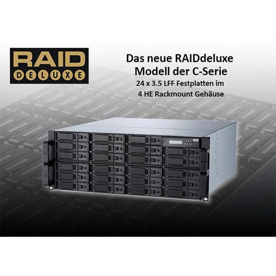 Neues RAID-System mit bis zu 240 TByte in einem Gehäuse. Neues RAID-System mit bis zu 240 TByte in einem Gehäuse.