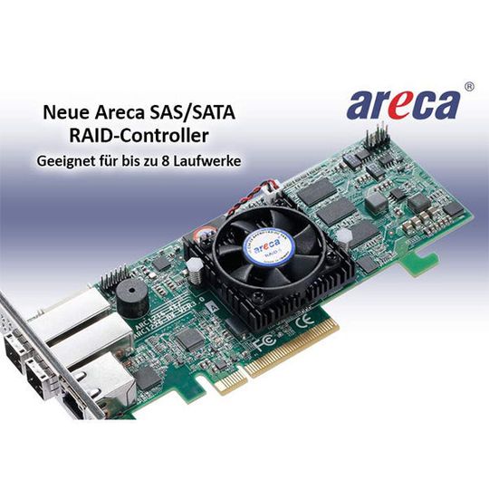 Der neue RAID-Controller von Areca bietet Übertragungsraten von bis zu 12 Gbit/s an jedem Anschluss. Der neue RAID-Controller von Areca bietet Übertragungsraten von bis zu 12 Gbit/s an jedem Anschluss.