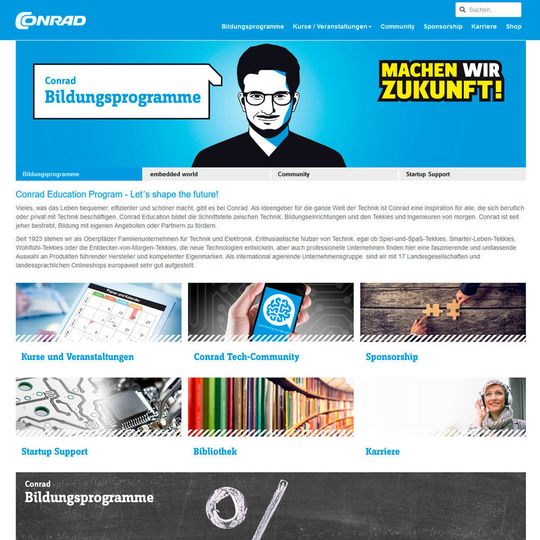Conrad Education Website: Umfassendes Bildungsprogramm des Technikhändlers Conrad Education Website: Umfassendes Bildungsprogramm des Technikhändlers