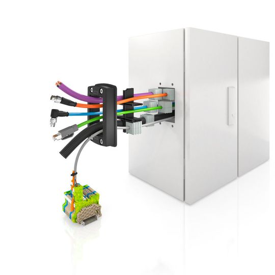 Das Kabeldurchführungssystem KDS Click von Conta-Clip lässt sich aufgrund eines Baukastenprinzips flexibel zusammenstellen. Das Kabeldurchführungssystem KDS Click von Conta-Clip lässt sich aufgrund eines Baukastenprinzips flexibel zusammenstellen.