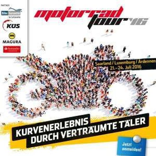 Startschuss zur elften »bike und business«-Motorradtour 2016. Kurvenerlebnisse im Saarland, Luxemburg und den Ardennen. Startschuss zur elften »bike und business«-Motorradtour 2016. Kurvenerlebnisse im Saarland, Luxemburg und den Ardennen.