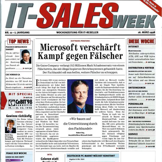 IT-Sales Week werden jetzt Branchen-Nachrichten im Sieben-Tages-Rhythmus publiziert IT-Sales Week werden jetzt Branchen-Nachrichten im Sieben-Tages-Rhythmus publiziert