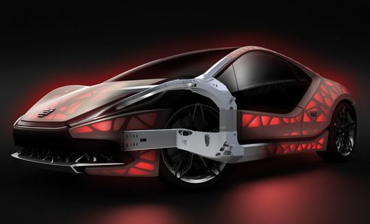 Technologiebeispiel NextGen Spaceframe: Funktionsintegrierte, bionisch optimierte Fahrzeugleichtbaustruktur in flexibler Fertigung. Technologiebeispiel NextGen Spaceframe: Funktionsintegrierte, bionisch optimierte Fahrzeugleichtbaustruktur in flexibler Fertigung.