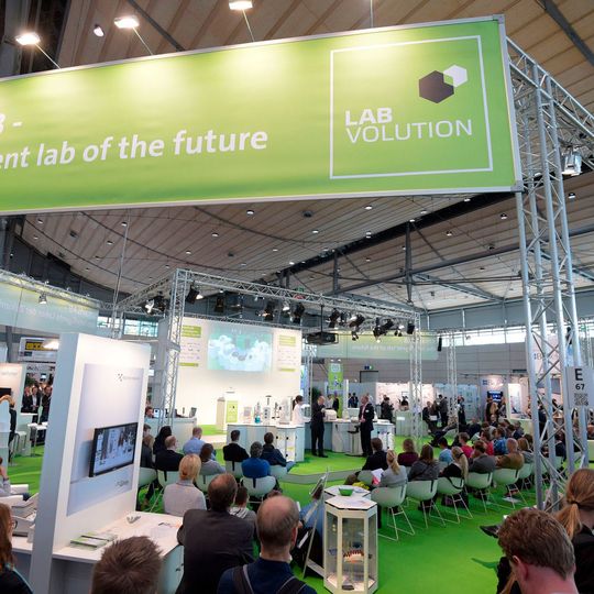 The SmartLAB Innovation Network booth at lab technology fair LABVOLUTION in Hannover last year. The SmartLAB Innovation Network booth at lab technology fair LABVOLUTION in Hannover last year.