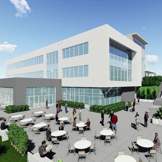 This rendering shows the planned administration building in Fort MiIl, South Carolina which includes a conference center, offices, and a company restaurant. This rendering shows the planned administration building in Fort MiIl, South Carolina which includes a conference center, offices, and a company restaurant.