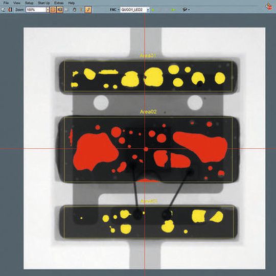 Mit der Multi Area Void Calculation (MAVC) der Kraus Hardware sind diese störenden Gaseinschlüsse jetzt röntgentechnisch zu berechnen, auszuwerten und Empfehlung für die Fertigung abzugeben.