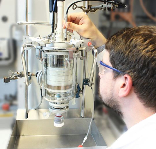 Dank eines neuen Sensors ist es künftig möglich, den Herstellungsprozess von Wandfarben und Lacken direkt und in Echtzeit im Reaktionsbehälter zu untersuchen. Dank eines neuen Sensors ist es künftig möglich, den Herstellungsprozess von Wandfarben und Lacken direkt und in Echtzeit im Reaktionsbehälter zu untersuchen.