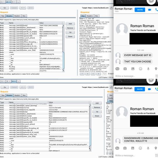 Angreifer können eine Schwachstelle im Facebook Messenger ausnutzen und leicht einen kompletten Chat-Verlauf verändern, ohne dass das Opfer es merkt. Angreifer können eine Schwachstelle im Facebook Messenger ausnutzen und leicht einen kompletten Chat-Verlauf verändern, ohne dass das Opfer es merkt.