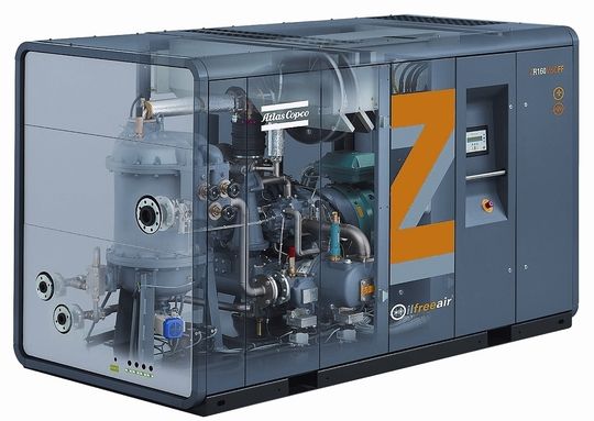 Bild 1: Ölfreie Drucklufterzeugung verspricht Vorteile bei der Energieeffizienz. Ein Beispiel für ölfrei verdichtende Schraubenkompressoren ist der ZR 160 VSD von Atlas Copco. Bild 1: Ölfreie Drucklufterzeugung verspricht Vorteile bei der Energieeffizienz. Ein Beispiel für ölfrei verdichtende Schraubenkompressoren ist der ZR 160 VSD von Atlas Copco.