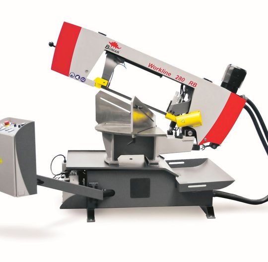 Diese halbautomatische Bandsäge des Typs Workline 280 RB wurde speziell zur Trennung von Rohrbögen mit einem Durchmesser von 280 mm entwickelt. Diese halbautomatische Bandsäge des Typs Workline 280 RB wurde speziell zur Trennung von Rohrbögen mit einem Durchmesser von 280 mm entwickelt.