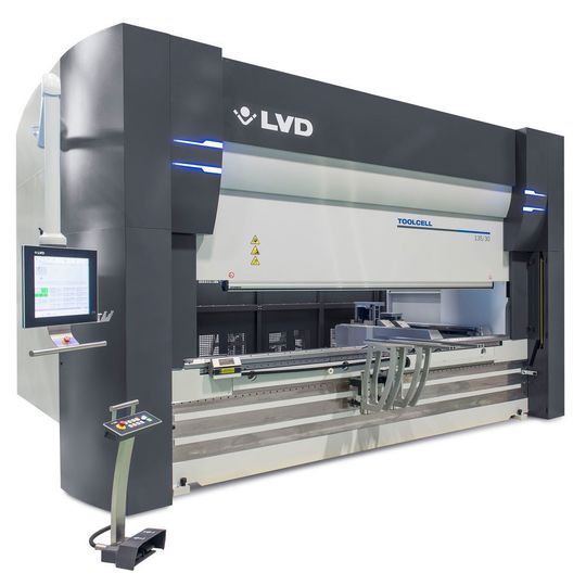 LVD’s press brake automation system maximizes productivity by reducing tool setup time. LVD’s press brake automation system maximizes productivity by reducing tool setup time.