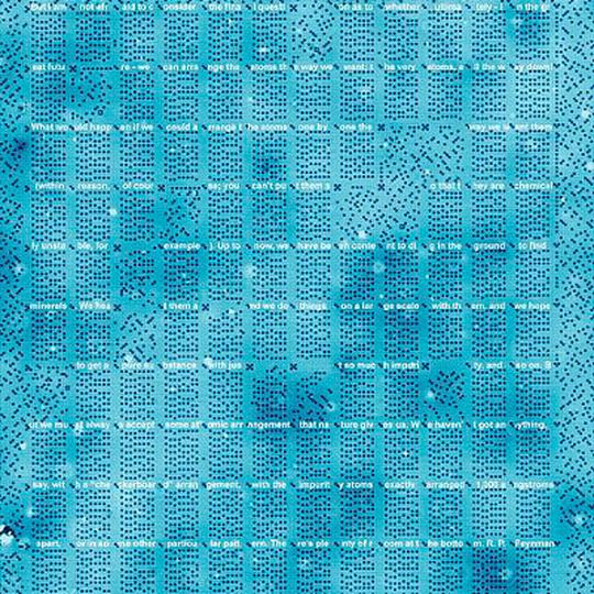 Ausschnitt einer 96nm weiten und 126nm hohen Rastertunnelmikroskop-Aufnahme (hochskaliert) eines 1 kByte fassenden Datenspeichers. Forscher der TU Delft haben den derzeit kleinsten und dichtesten Speicher der Welt entwickelt. Zu Ehren von Richard Feynman, der erstmals über Datensicherung auf atomarer Ebende referierte, enthält dieser Datenträger den Vortrag "There’s Plenty of Room at the Bottom" des Physikers. Ausschnitt einer 96nm weiten und 126nm hohen Rastertunnelmikroskop-Aufnahme (hochskaliert) eines 1 kByte fassenden Datenspeichers. Forscher der TU Delft haben den derzeit kleinsten und dichtesten Speicher der Welt entwickelt. Zu Ehren von Richard Feynman, der erstmals über Datensicherung auf atomarer Ebende referierte, enthält dieser Datenträger den Vortrag "There’s Plenty of Room at the Bottom" des Physikers.