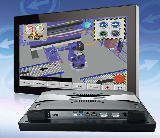 Dieser Touchpanel-PC kommt ohne Lüfter aus. Dieser Touchpanel-PC kommt ohne Lüfter aus.