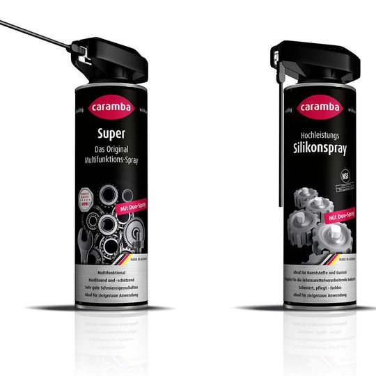 Caramba-Sprays gibt es jetzt mit neuem Sprühkopf. Caramba-Sprays gibt es jetzt mit neuem Sprühkopf.