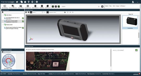 Bild 1: Das Aegis Manufacturing Operationg System liefert alle wichtigen Informationen auf einen Blick Bild 1: Das Aegis Manufacturing Operationg System liefert alle wichtigen Informationen auf einen Blick