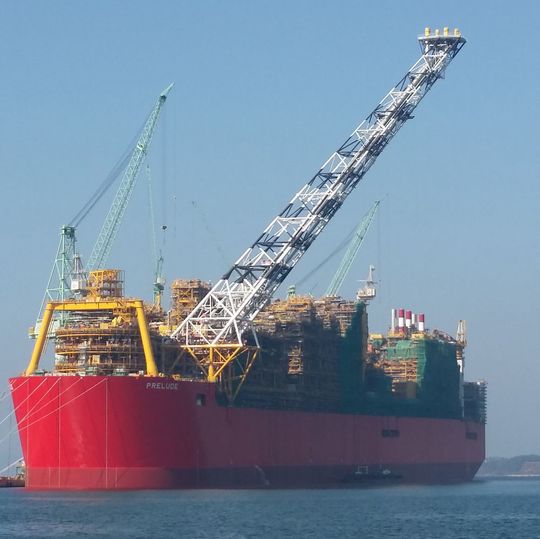 Prelude Floating Liquefied Natural Gas (FLNG) facility. Prelude Floating Liquefied Natural Gas (FLNG) facility.