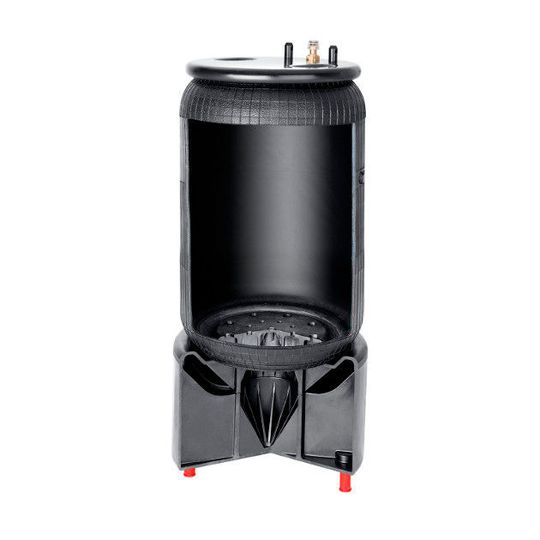Die neue Luftfeder aus Kunststoff spart pro Antriebsachse zwölf Kilogramm Gewicht. Die neue Luftfeder aus Kunststoff spart pro Antriebsachse zwölf Kilogramm Gewicht.