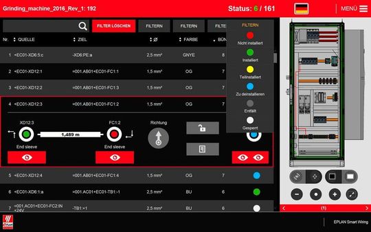 Eplan Smart Wiring visualisiert den Montageaufbau, Betriebsmittel, Verbindungen und Verlegewege, beispielsweise basierend auf den Daten von Eplan Pro Panel. Eplan Smart Wiring visualisiert den Montageaufbau, Betriebsmittel, Verbindungen und Verlegewege, beispielsweise basierend auf den Daten von Eplan Pro Panel.