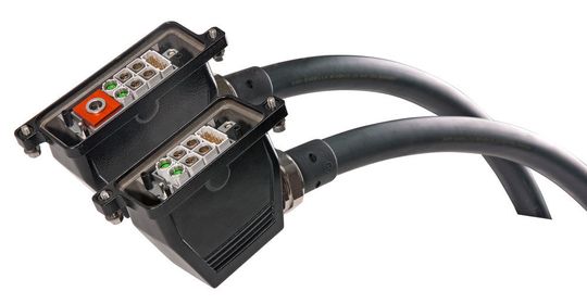 Anschlussfertiges Kabel-/Steckverbindersystem für Bahnanwendungen von Weidmüller und Huber+Suhner.