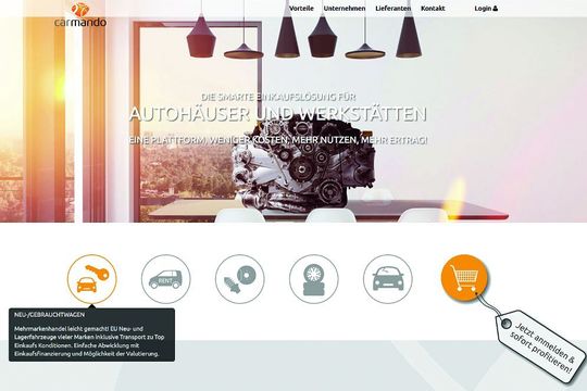 Auf der Webseite von Carmando können die User bequem die verschiedenen Angebote aufrufen.